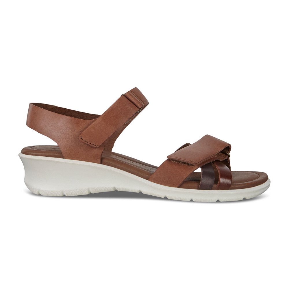 ECCO Womens Sandals Brown - Felicia Adjustable Strap - APV-214387